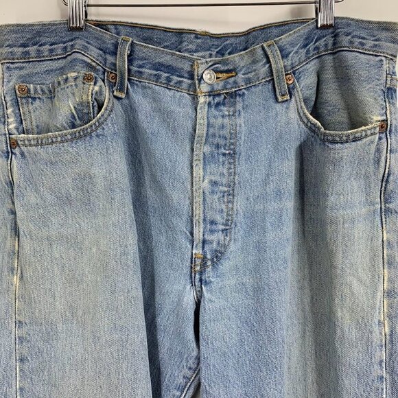 Levi's Men's Classic 501 Cotton Straight Leg Button Fly Distressed Jeans Size 35 - Picture 3 of 15